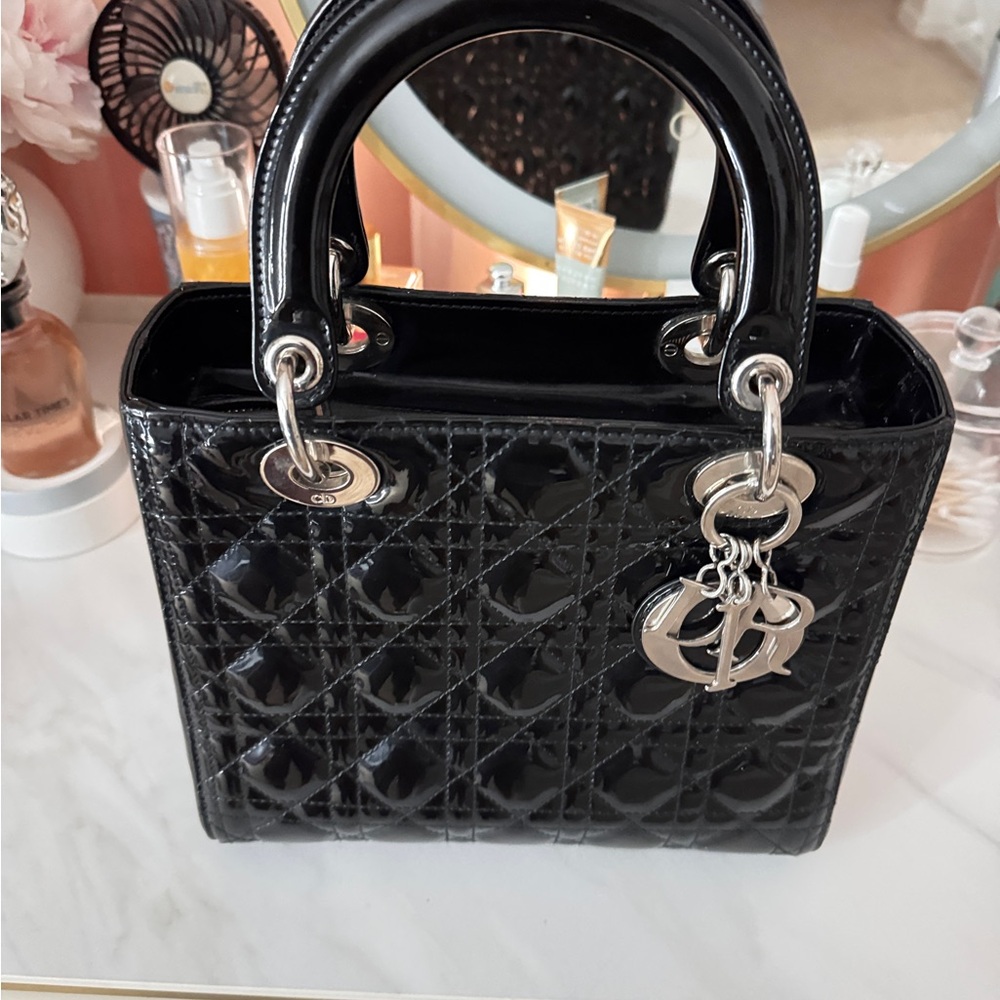 *Sold* Lady Dior Black Medium Quilted Handbag